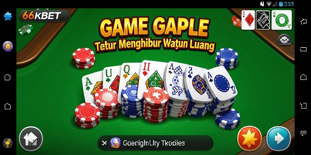 Tampilan gameplay seru dalam permainan Gaple di 66KBET.