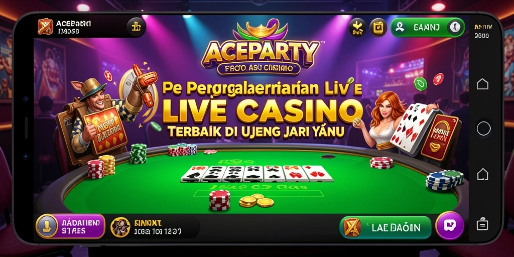 Tampilan gameplay Live Casino yang mendebarkan di ACEPARTY.