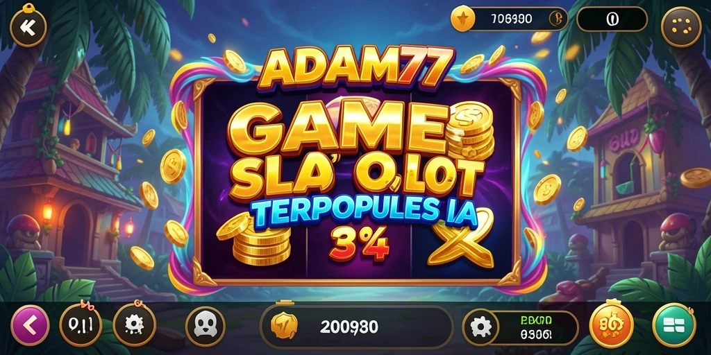 Screenshot utama ADAM77 menampilkan gameplay Slot yang mendebarkan.