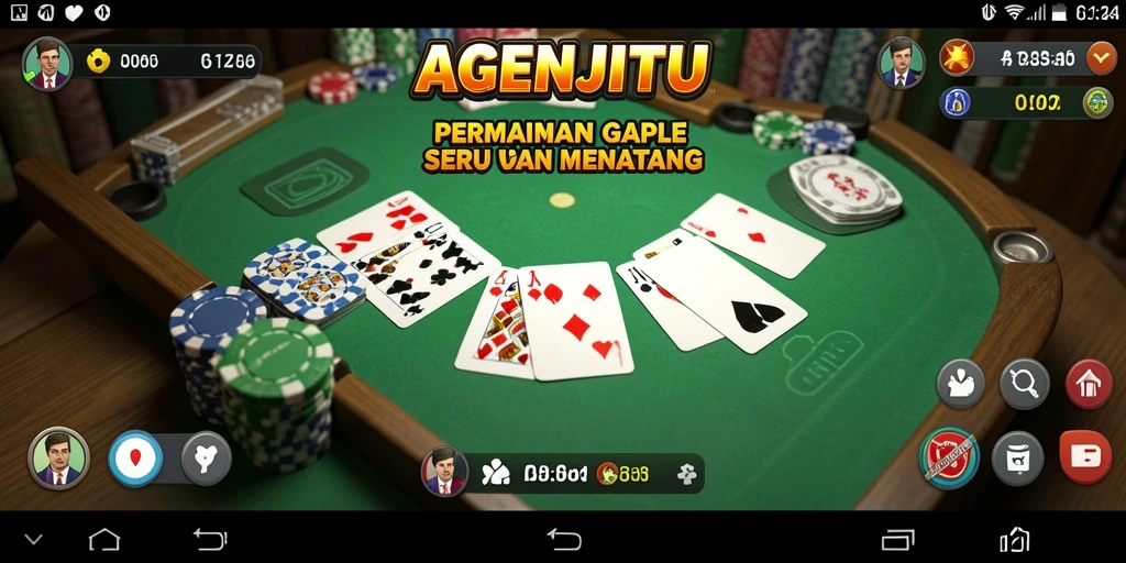 Tampilan gameplay AGENJITU dengan kartu yang realistis dan papan permainan yang menarik.