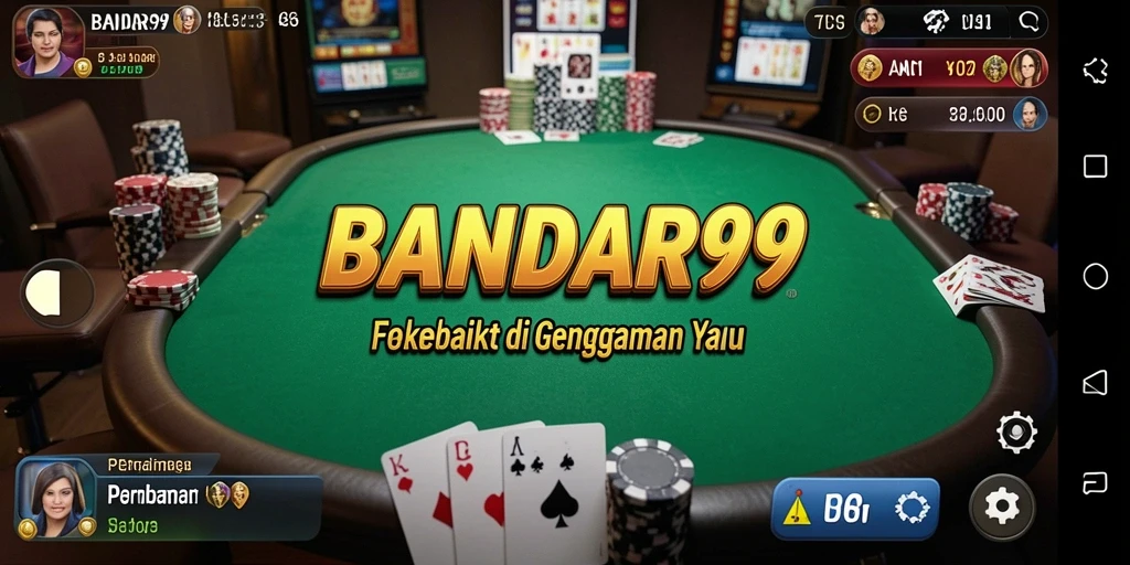 Screenshot gameplay BANDAR99 menunjukkan pemain asyik bermain Poker.