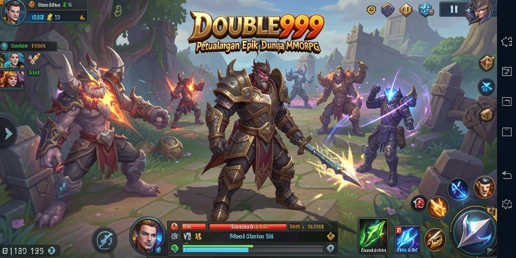 Screenshot gameplay DOUBLE999 yang menunjukkan aksi seru dalam dunia MMORPG.