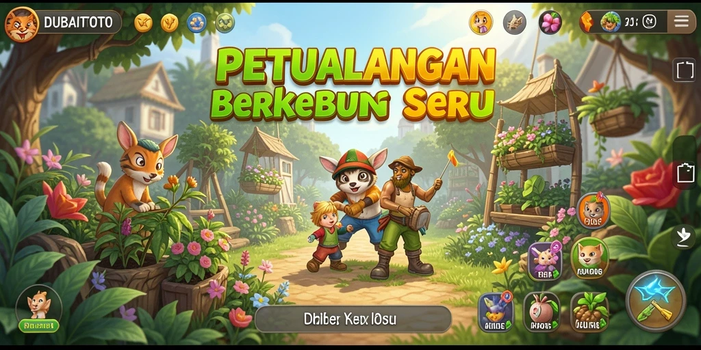 Screenshot gameplay DUBAITOTO yang menampilkan ladang hijau dan tanaman subur.