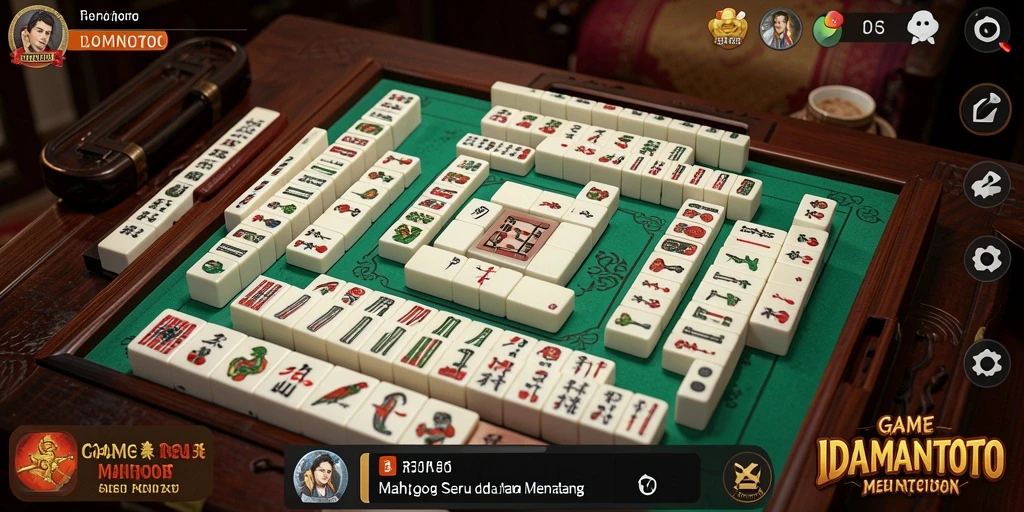 Screenshot gameplay IDAMANTOTO yang menampilkan keindahan ubin Mahjong.