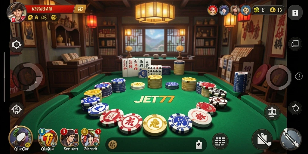 Gameplay seru JET77 menampilkan aksi QiuQiu yang mendebarkan.