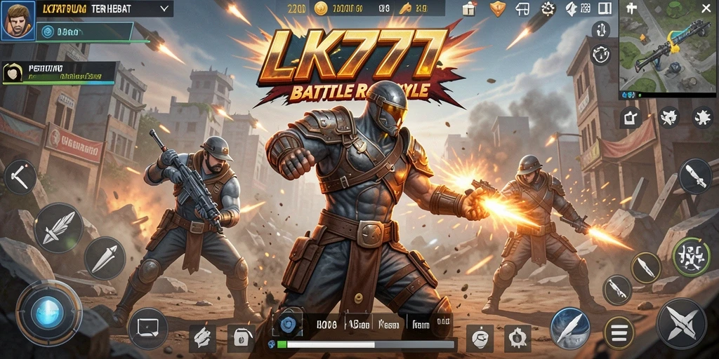 Screenshot LK777 menunjukkan aksi mendebarkan di medan pertempuran Battle Royale.