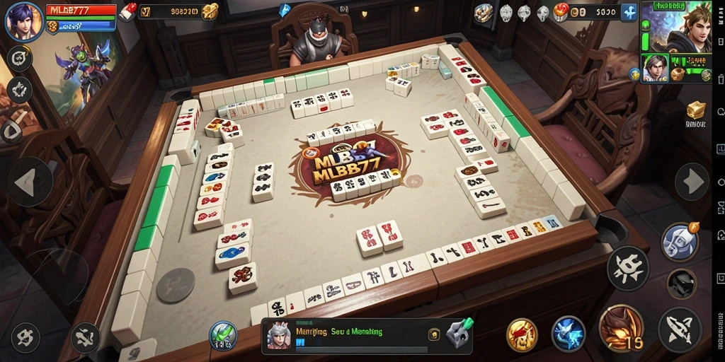 Tampilan gameplay menarik dari MLBB777 dengan ubin Mahjong berwarna cerah.
