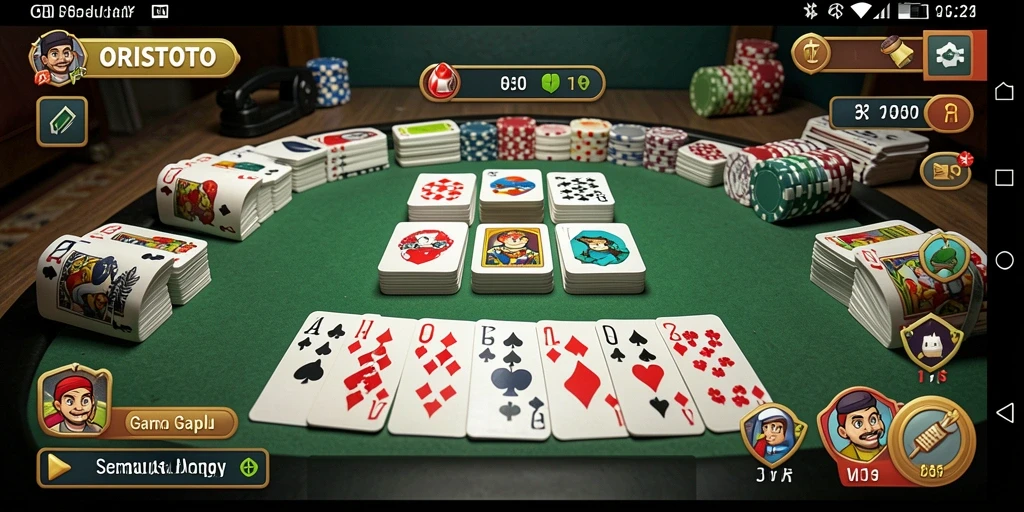 Tampilan gameplay ORISTOTO yang menegangkan dan penuh strategi Gaple.