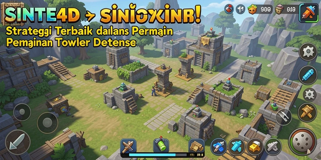 Tampilan gameplay mendebarkan dari SINTE4D dalam genre Tower Defense.
