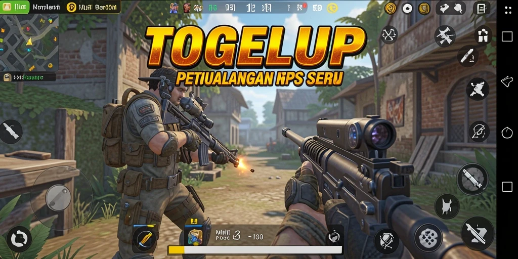 Tampilan gameplay TOGELUP dengan aksi tembak-menembak yang intens.