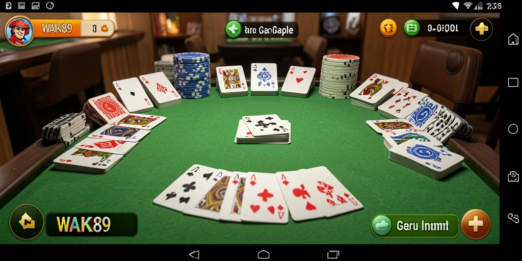 Tampilan screenshot WAK89 memperlihatkan gameplay Gaple yang menarik.