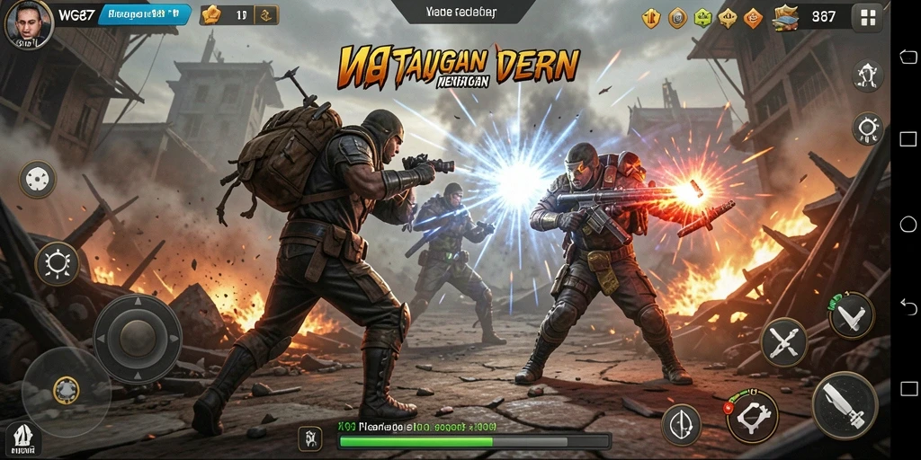 Screenshot gameplay WG87 menampilkan pertarungan seru yang mendebarkan.