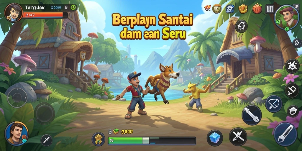 Screenshot ZK7 menunjukkan gameplay seru dan menarik dalam suasana santai.